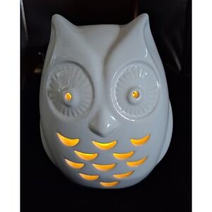 Partylite White Woodland Owl Votive & Tealight Holder Candle Holder Ceramic 5"